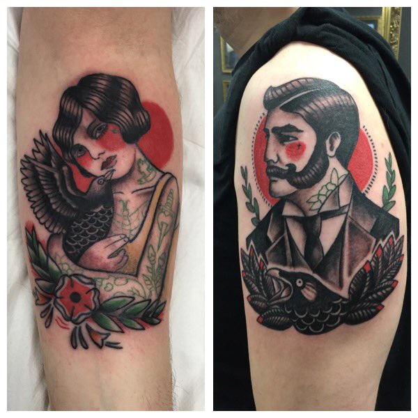 RevivalTattoos's tweet photo. Lovely trad tattoos done today by Ash https://t.co/DDV99qRdJl