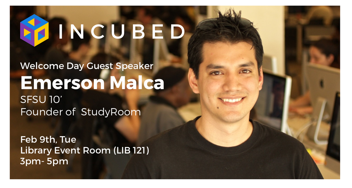 getincubed's tweet photo. Today at 3PM in Library Room 121. RSVP at https://t.co/8xu1kvn74I https://t.co/b5oPfHTikY