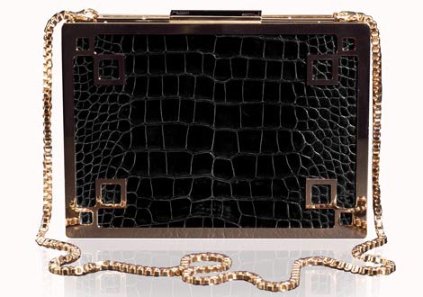 GabriellaWimmer's tweet photo. My ultra-chic Small Marquise clutch in black croc, 23 kt yellow gold, &amp; 12 white diamonds! https://t.co/HSLyR2i3RS https://t.co/rth6ixr7Pg