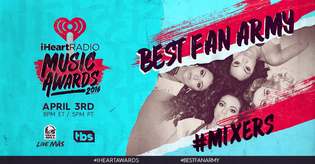 KISSFMPhoenix's tweet photo. We see you #MIXERS!! Show @LittleMix and vote to be the Best Fan Army! -> https://t.co/Exrjps6gp4 #iHeartAwards https://t.co/1aNM8RNjrv