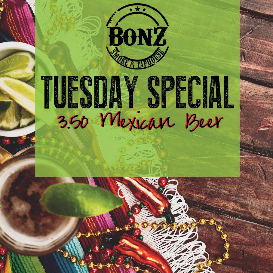 Fiesta Tuesday! 
Join us every Tuesday for $3.50 Mexican beer!