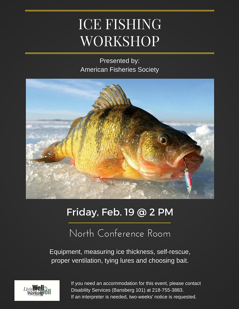 Next week, learn about ice fishing. @BemidjiState #americanfisheriessociety #safety #catchfish