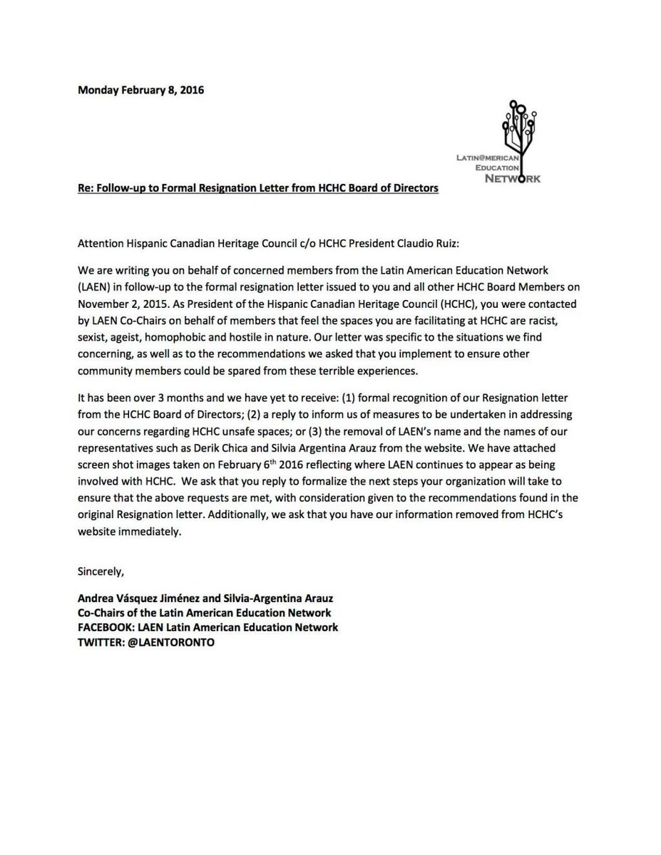 LAEN_ON's tweet photo. Follow-up to Formal Resignation Letter from HCHC Board of Directors https://t.co/y58sS5PY6X https://t.co/d2uOH9j8cY