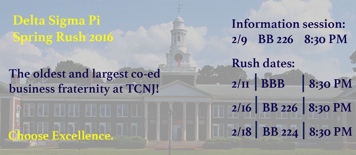 DSP_TCNJ's tweet image. Choose excellence.  Rush DSP