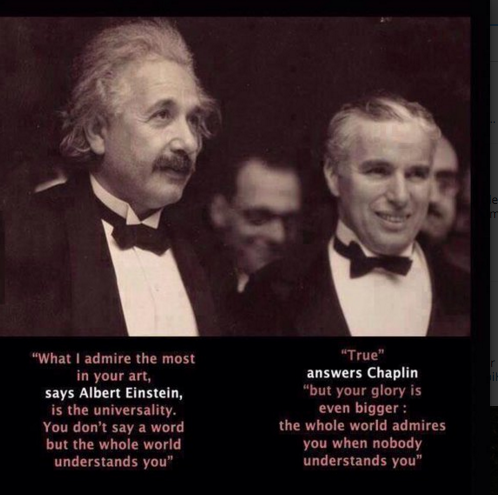 BuzzLamp's tweet photo. Albert Einstein and Charlie Chaplain. Two of the most brilliant people the world has ever known. https://t.co/i0uUbXLCp2