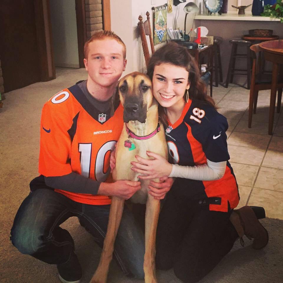 Ancell_Brennon's tweet photo. @ESanders_10 Here's one of my girlfriend, my dog, and myself rocking number 10!! #PickmeE #UnitedInOrange https://t.co/9utqM59QM4