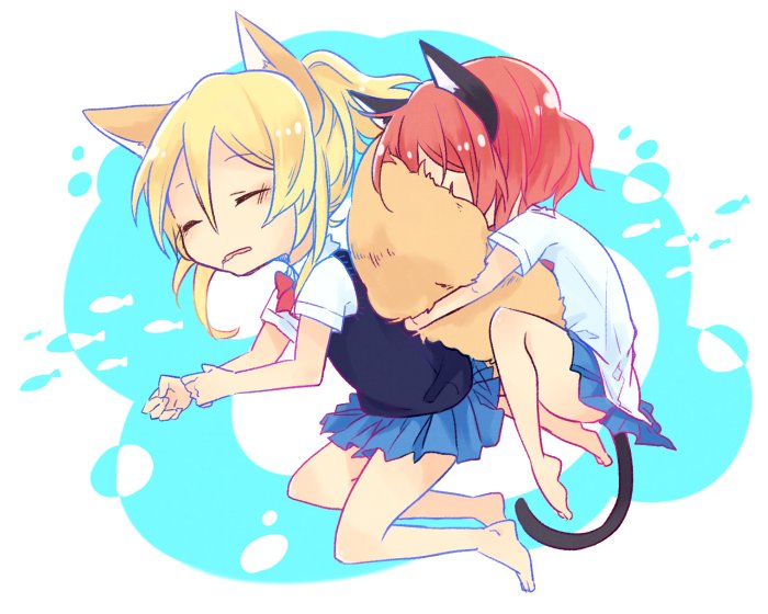 絢瀬絵里 ,西木野真姫 「「あの猫ちゃんいつもは姿を見せないのに、あの子が眠っているとどこからか現れて、あ」|🐟こまかろ🐟のイラスト