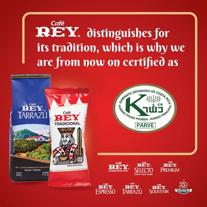 coffee_cr's tweet photo. Café Rey now certified by Kosher!  The most recognizable coffee brand in the Costa Rican coffee culture! https://t.co/HpwFLUaaZ7