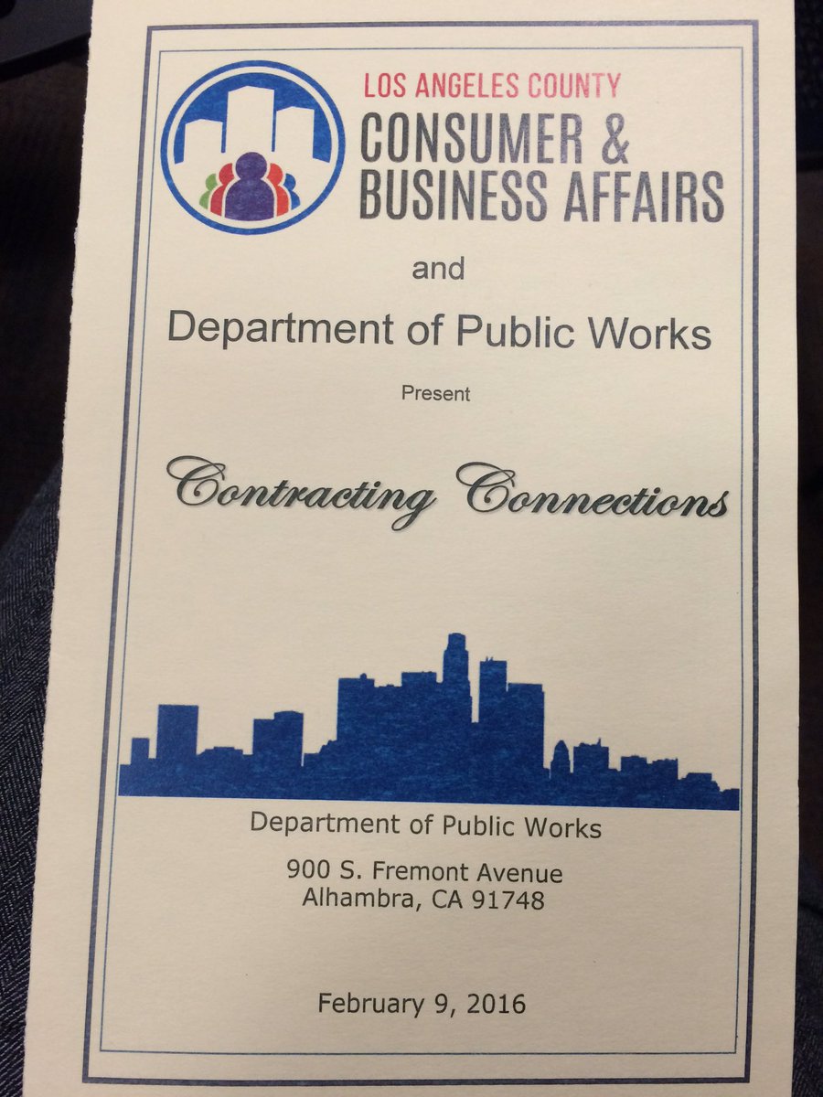 HildaSolis's tweet photo. @LACoSmallBiz @LAPublicWorks Great job with today's program!  #ContractConnectLACo https://t.co/l0gNL74QYe