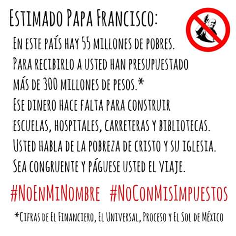 LILASALVATTI's tweet photo. @Pontifex_es es el sentir de muchos Mexicanos y el mío https://t.co/grt7d6tFhe