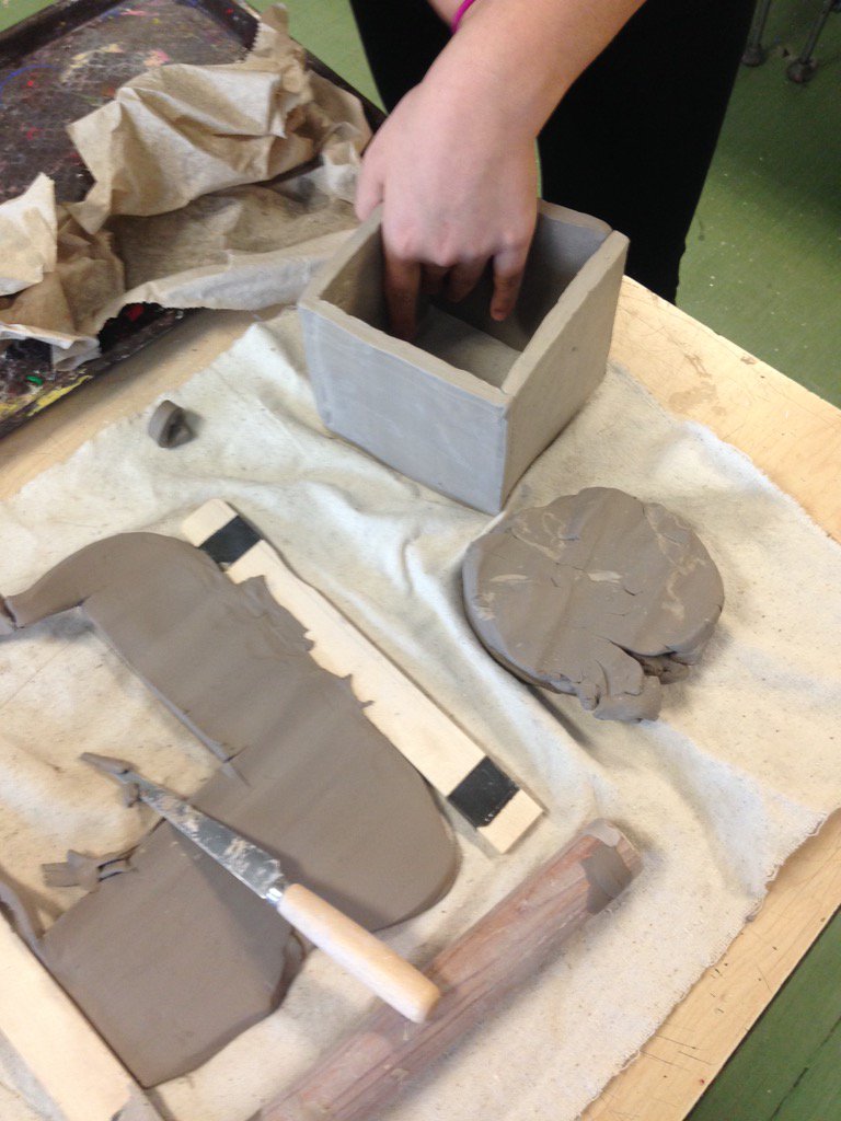8th graders got to start working on their clay project!