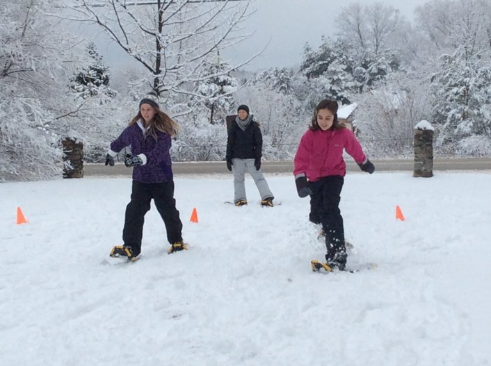 And the snowshoe race is on