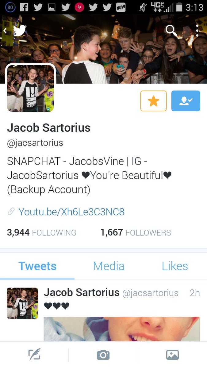 jacob sartorius on twitter who has my notifications on send me a
