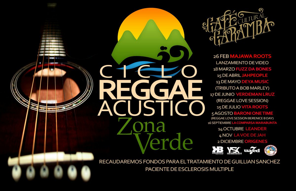 ZonaVerdeRadio's tweet photo. #Agenda Ciclo #ReggaeAcustico #ZonaVerde con la presentación d 11 talentos venezolanos, 1 vez al mes! @cafecaramba https://t.co/fH88mP1kbe