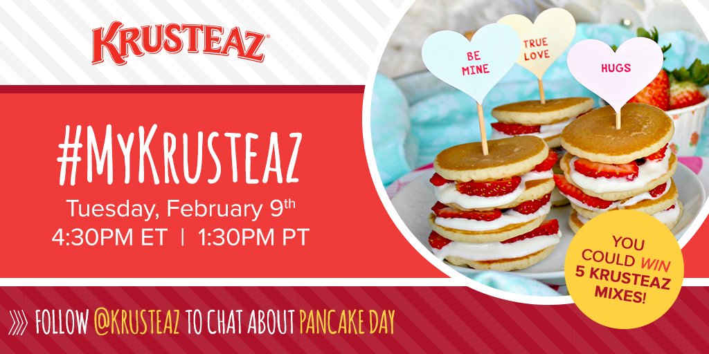 Join me and <a href="/Krusteaz/">Krusteaz</a> for a delicious twitter party at 3:30pm CST which is in 15 minutes!