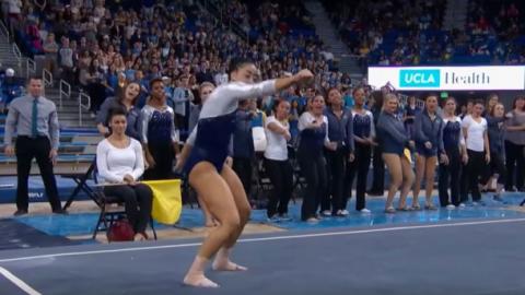 NBCNews's tweet photo. Watch UCLA gymnast whip and nae nae in her floor routine https://t.co/feMLjcCugM https://t.co/DPvkh6wG8k