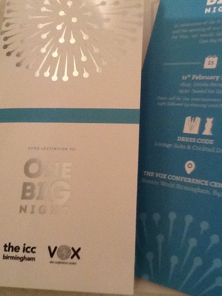 EventManagerUK's tweet image. Really looking forward to ONE BIG NIGHT @TheVoxCentre @thenecgroup @RW_Birmingham @gentinghotelRWB @ICC_Birmingham