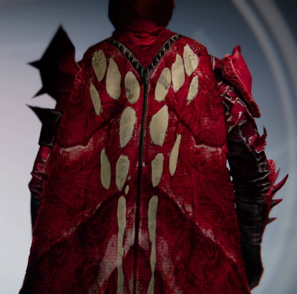 Aiinante's tweet photo. 💖 If you wear an old cloak with the Valentines Shader equipped, it adds a pattern to it! ☺️💖 #Destiny https://t.co/tqr7DSBD0Q