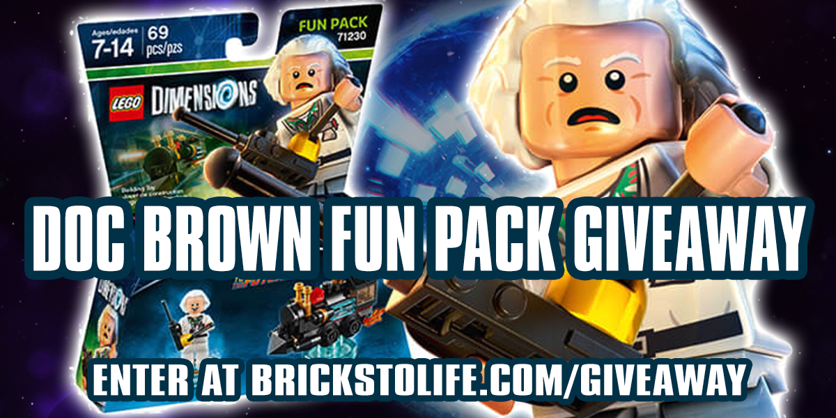 BricksToLife's tweet photo. Woohoo! Our First Giveaway! Win A Doc Brown Fun Pack! Visit https://t.co/viHpB7jbRw To Enter! #LegoDimensions #Lego https://t.co/MwK26po3BM