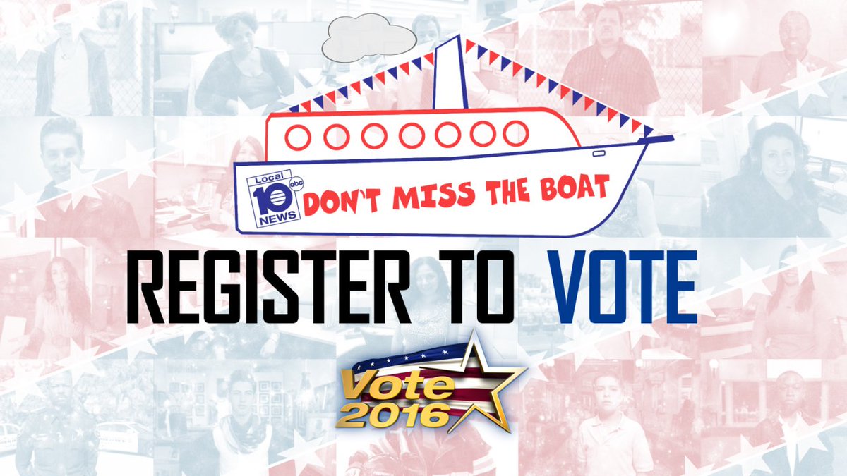Don't miss the boat, register to vote with Local 10 TOMORROW at these locations! bit.ly/1opLUIT?utm_me… https://t.co/T7nkZFQOzY