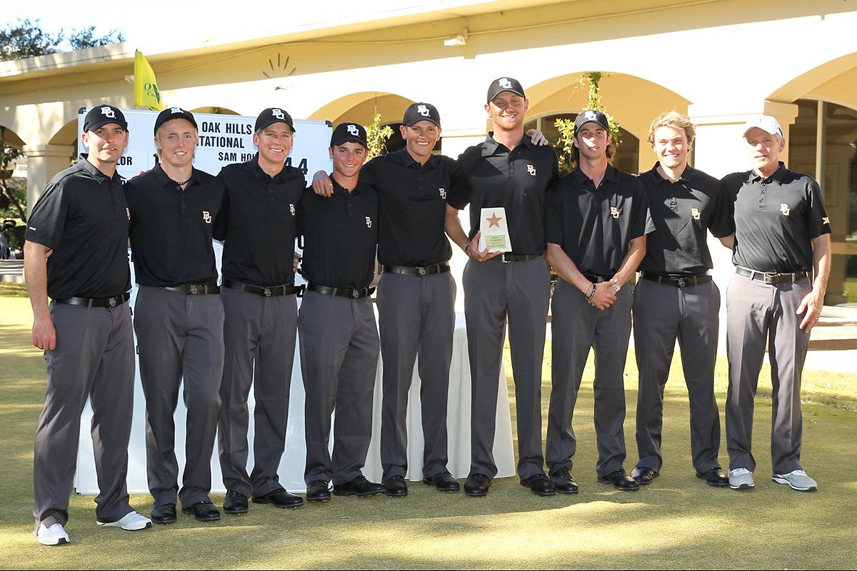 BaylorMGolf's tweet photo. 2016 Oak Hills Invitational champions. #SicEm https://t.co/vMe6zIsq4y