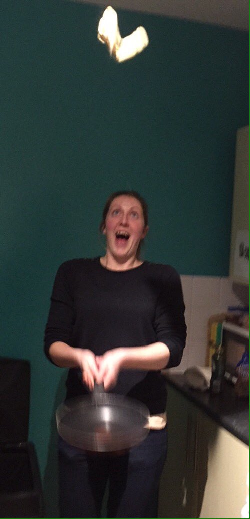 PhoenixLCG's tweet image. We certainly know how to entertain our Young People! Staff member Tanya having fun with Pancakes. #plcl #PancakeDay