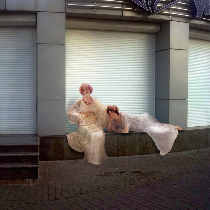 mymodernmet's tweet photo. Figures from classic paintings explore our modern world in this clever mashup https://t.co/9c80qY0hxZ https://t.co/nIPTdHvEMX