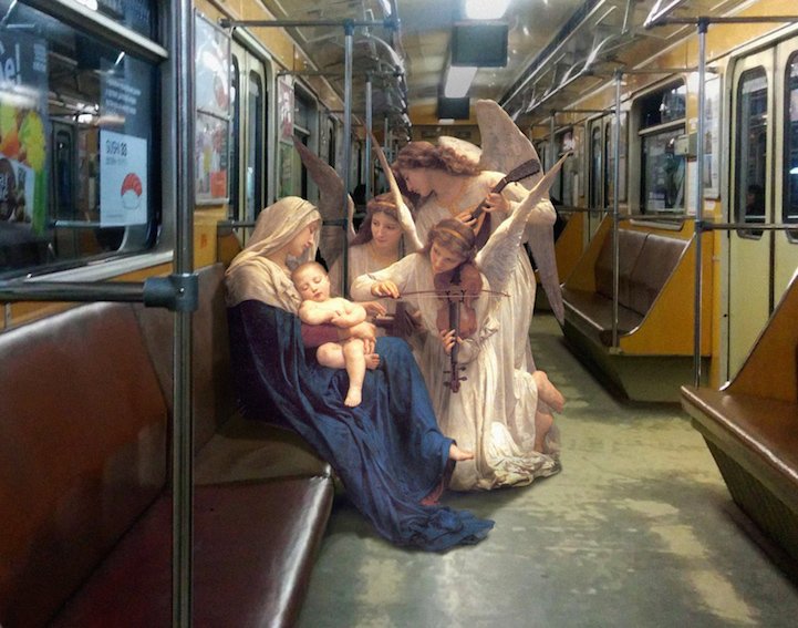 mymodernmet's tweet photo. Figures from classic paintings explore our modern world in this clever mashup https://t.co/9c80qY0hxZ https://t.co/nIPTdHvEMX