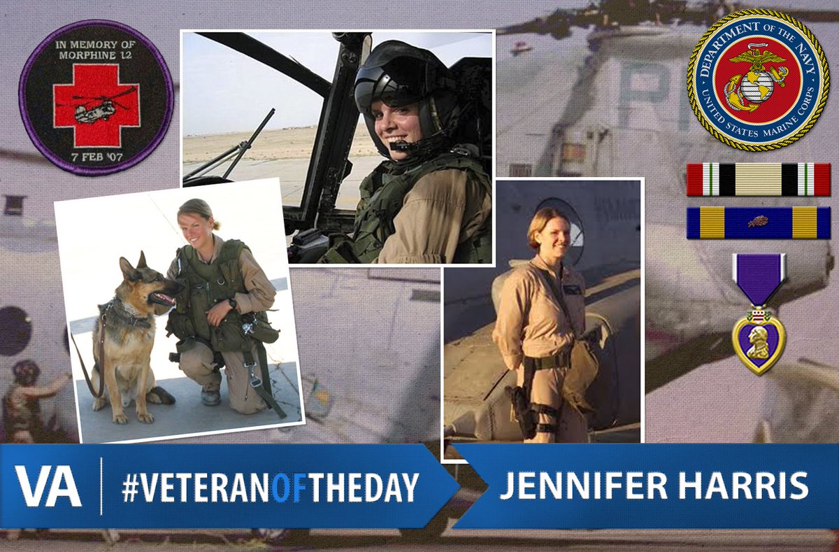 DeptVetAffairs's tweet photo. #VeteranOfTheDay Jennifer Harris @USMC CH-46E Pilot 2000-2007 #Iraq #PurpleHeart #Morphine12 #Phrogs4Ever https://t.co/XJ7thTzCXJ
