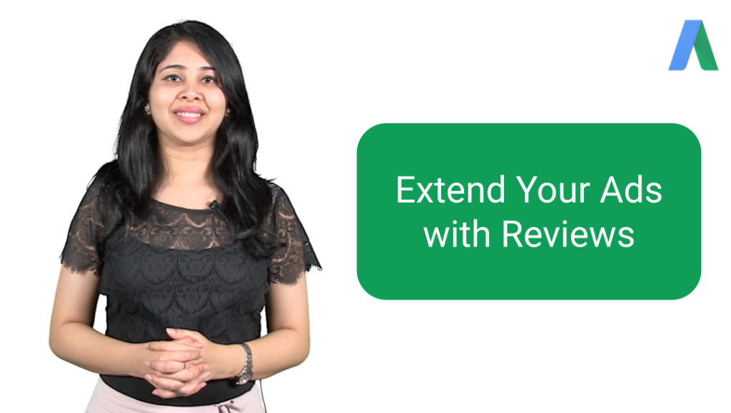 GoogleAds's tweet photo. Learn how to extend your ads with review extensions in our newest #AdWordsInUnder5 video: https://t.co/vi1sBu63es https://t.co/x8ww0HbY4v