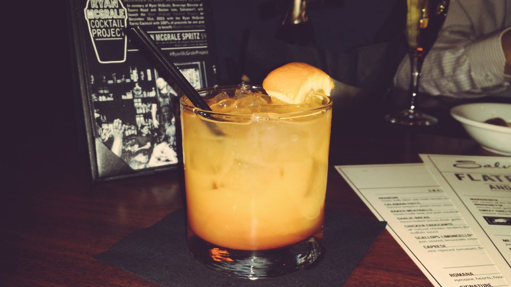 The Boston sunset (cocktail) is absolutely stunning tonight...