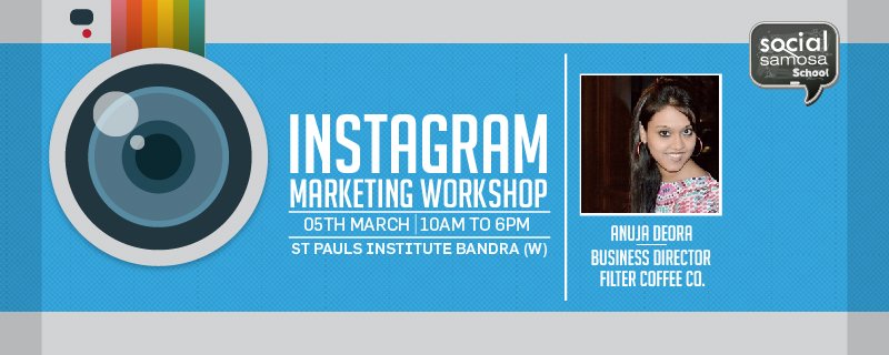 Social_Samosa's tweet photo. Meet the lead trainer for our #Instagram Marketing #Workshop @anujadeora, Business Director @filtercoffeeco! https://t.co/gKTYA5pJLI