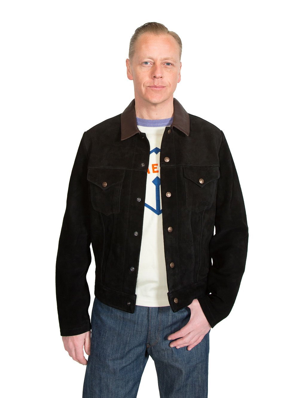 HepCat Store on X: Levi's Vintage Clothing Suede Trucker Jacket Pirate  Black  #lvc #levisvintage #TruckerJacket   / X