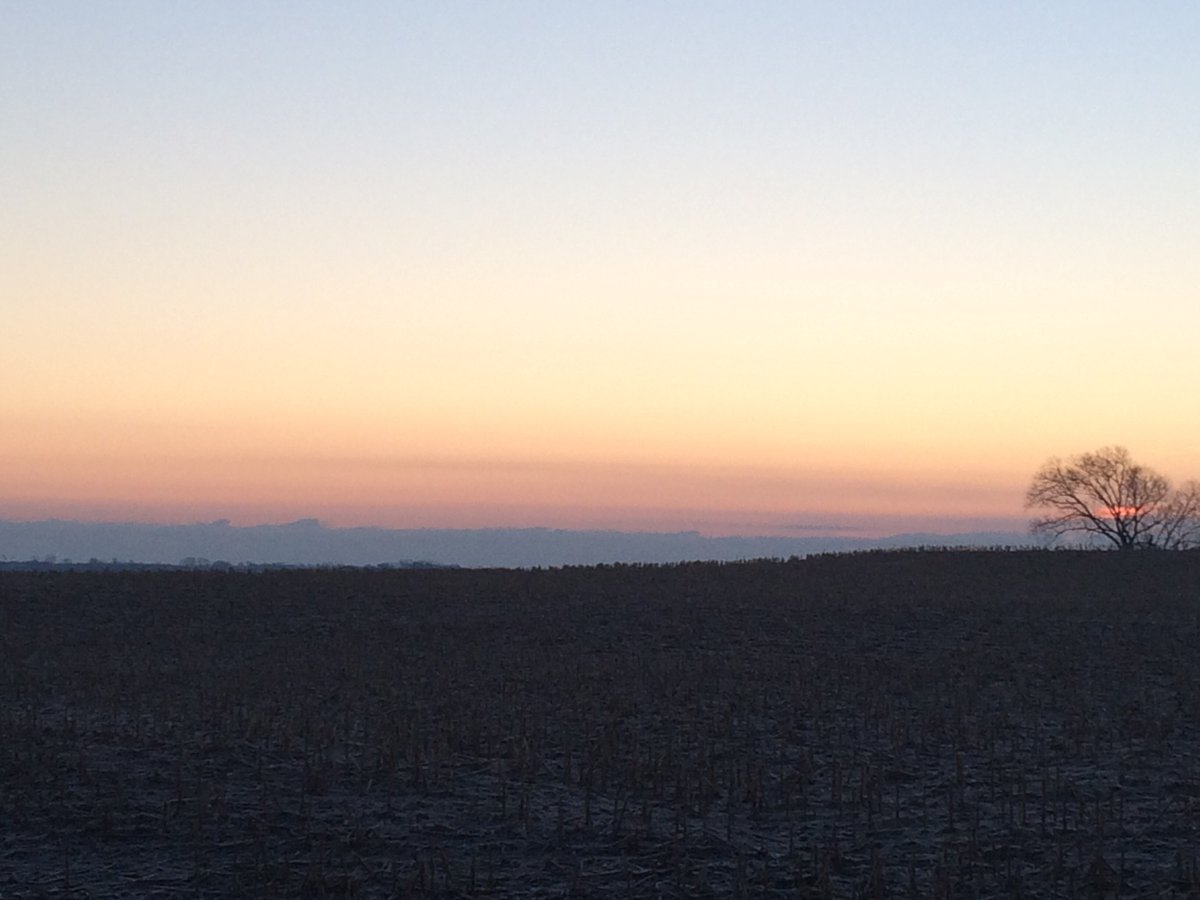 FergusonLance's tweet photo. Sunrise coming up over the mountains of eastern Nebraska #sunrise #viewsfromthebackyard https://t.co/9Diejk4sF1