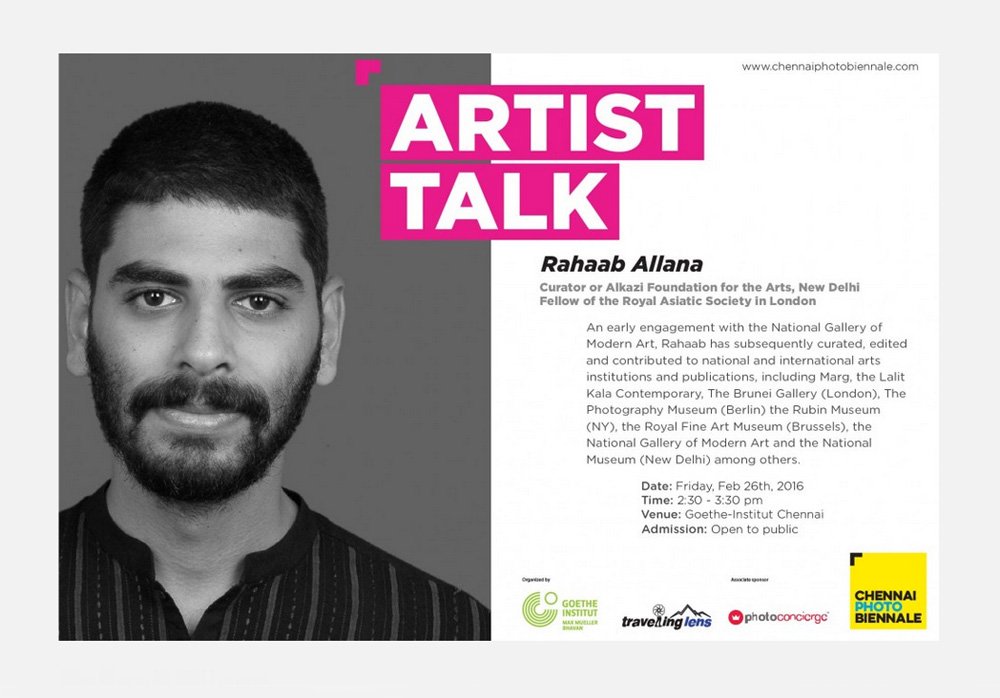 AlkziFoundation's tweet photo. Artist Talk- Rahaab Allana #chennaiphotobiennale #photographer #photofest #artist #speaker #goetheinstitut #Chennai https://t.co/gv1J28UecC
