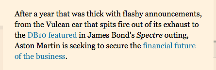 Vulcan could have been more elegantly described in this FT piece: 'limited production, track-day car' #JanetAndJohn