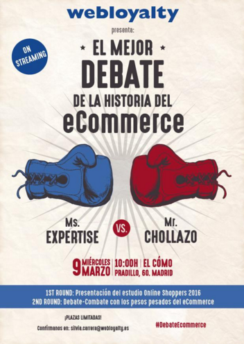 JulienBinet's tweet photo. @Webloyalty_ES Ready ? :) Awesome graphics ! #webloyalty #EcommerceDebate #madrid Mr Expertise VS Mr Chollazo https://t.co/UYBXY6k6vd