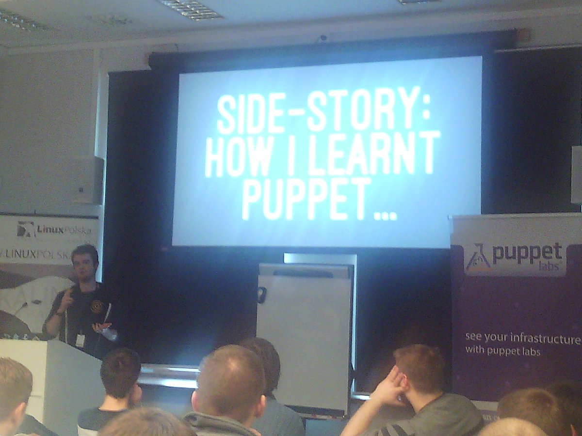 linuxpolska's tweet photo. How did you learn #puppet? #AutomationWarsaw https://t.co/AEm72dQ0ik