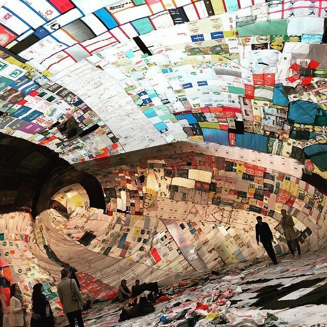 MuseoAeroSolar's tweet photo. 'Becoming Aerosolar' by Tomas Saraceno's exhibition is a massive balloon made from hundreds of recycled plastic bag… https://t.co/0i1UmvZXe3