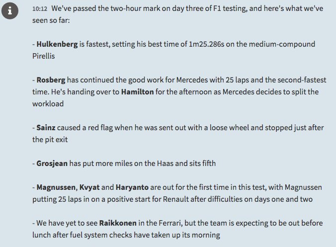 autosport's tweet photo. Follow #F1Testing here, as teams settle into the third day of running: https://t.co/H002sCODoE https://t.co/WEKyCvwVkE