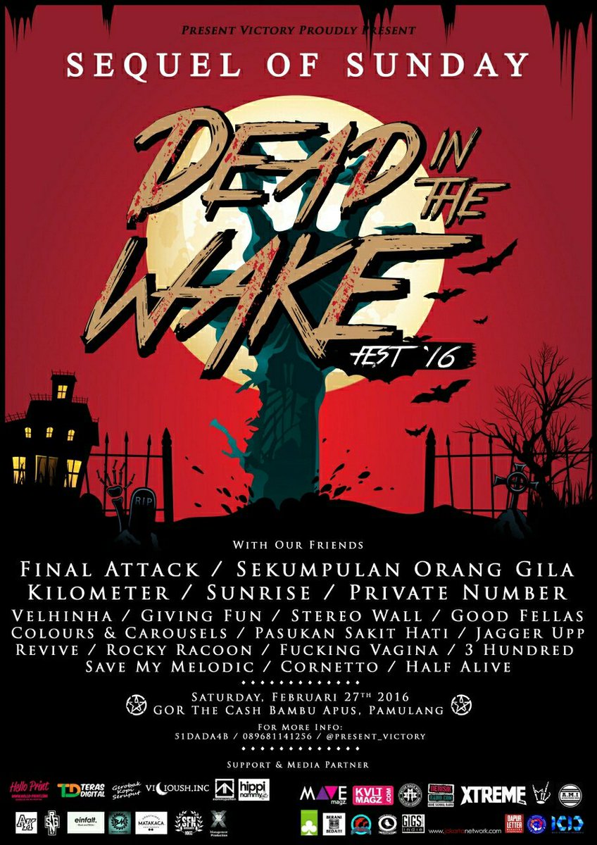 Jangan lupa sabtu besok <a href="/sequelofsunday/">Sequel Of Sunday</a> Dead In The Wake Fest'16 di GOR The Cash. Pamulang