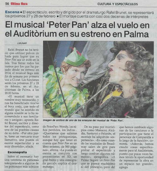 Unnanima's tweet photo. #peterpan alza el vuelo en el @auditoriumpalma este fin de semana. 27 y 28 de febrero a las 18 h. https://t.co/v3qAnOcvOg