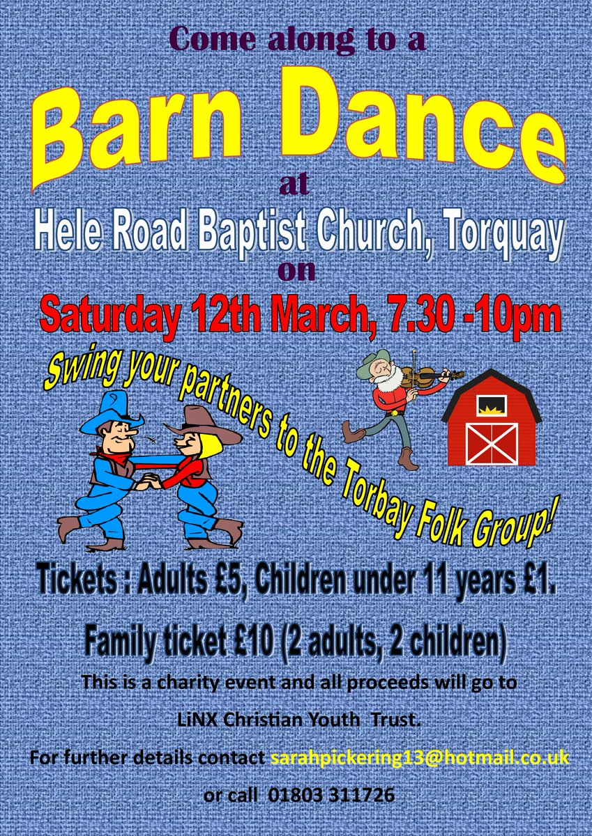 Sat 12th Mar @HeleRoadBaptist, SLIP ON YOUR DANCING BOOTS &amp; GET UR GROOVE ON from 7.30pm.