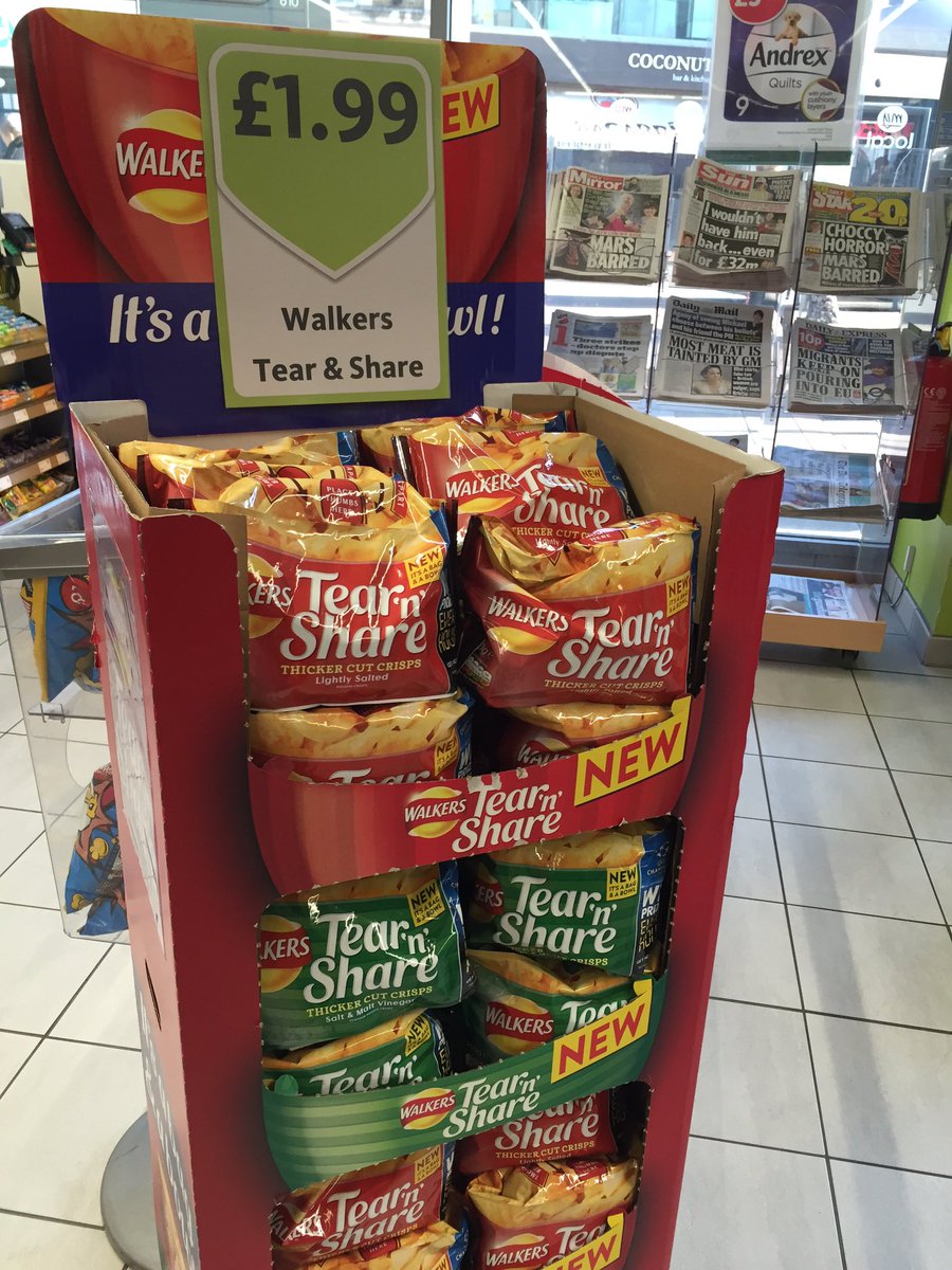 LocalReading's tweet image. just landed - new @walkers_crisps tear and share @MGcomment @BroadStreetMall #mylocal