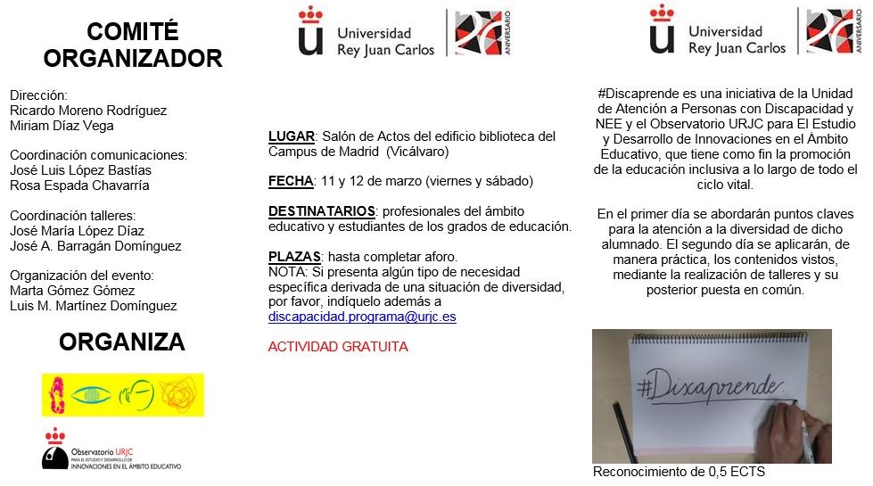 Mañana Jornadas #DISCAPRENDE sobre educación inclusiva  bit.ly/1PZ3BYM <a href="/delegacionfcc/">Delegación FCC</a> <a href="/urjc/">URJC</a>