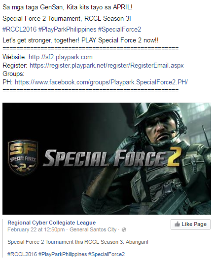 sf2playpark's tweet photo. #RCCL2016 #PlayParkPhilippines #SpecialForce2
#SF2PH https://t.co/EWj7fdj8v8