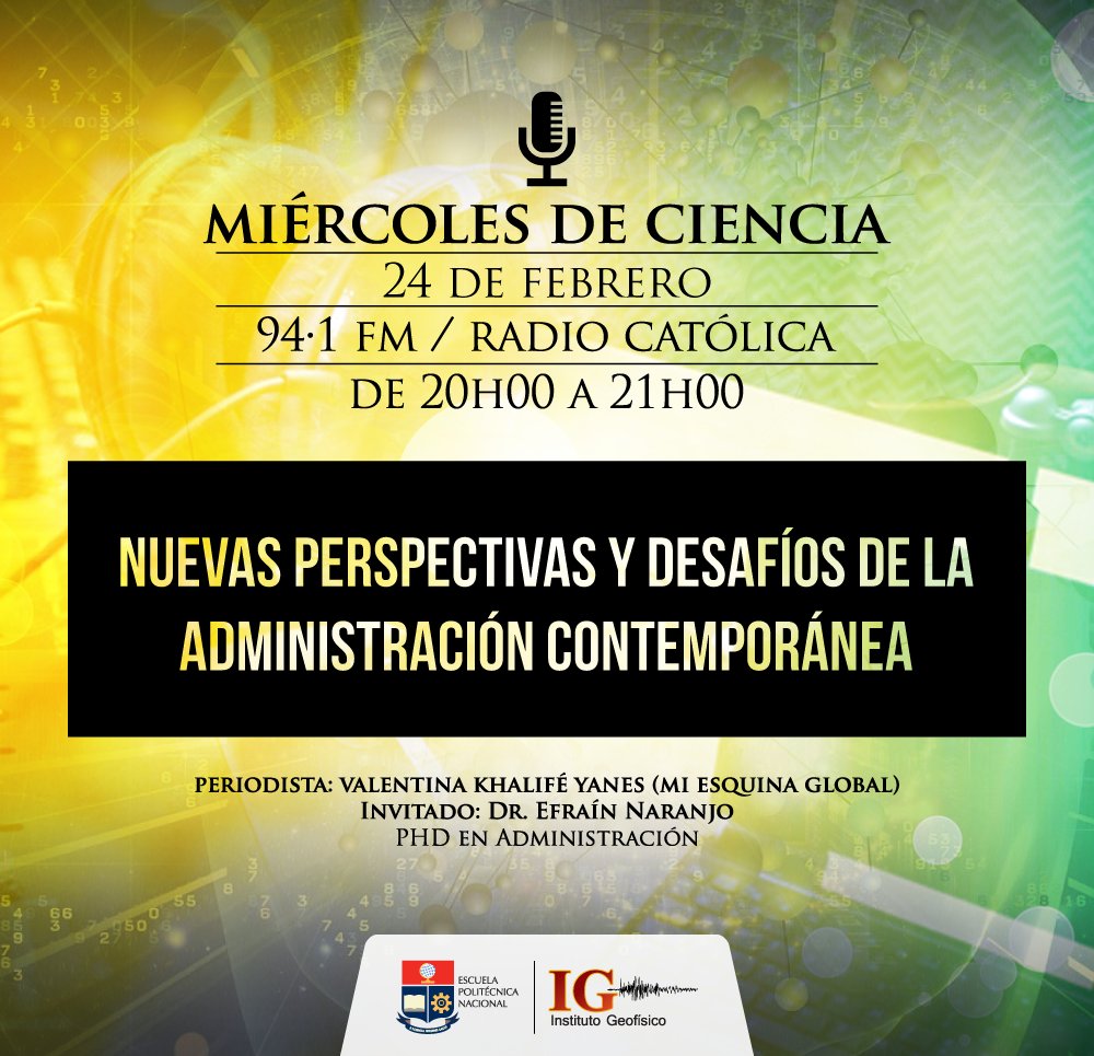 EPNEcuador's tweet photo. Escucha la entrevista en 94.1 FM, 20h00 en el #miercolesdeciencia con el Dr. Efraín Naranjo https://t.co/efYt5MseS0