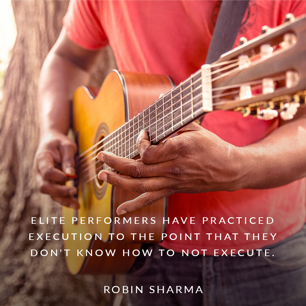 RobinSharma's tweet image. Elite performers have practiced execution to the point that they don't know how to not execute.