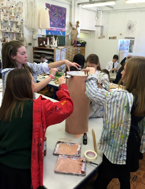 qphschester's tweet photo. Year 9 Joint portrait project in full swing @christofidelis @QPHSART #LetsGetCollaborating #painting #enrichment https://t.co/9BVUNLwii5