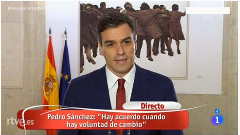 .<a href="/sanchezcastejon/">Pedro Sánchez</a>: "hay acuerdo cuando hay voluntad de cambio" rtve.es/directo/la-1/